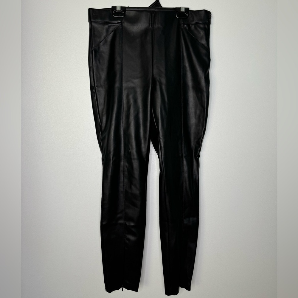 Zara faux leather zipper ankle pants size large
